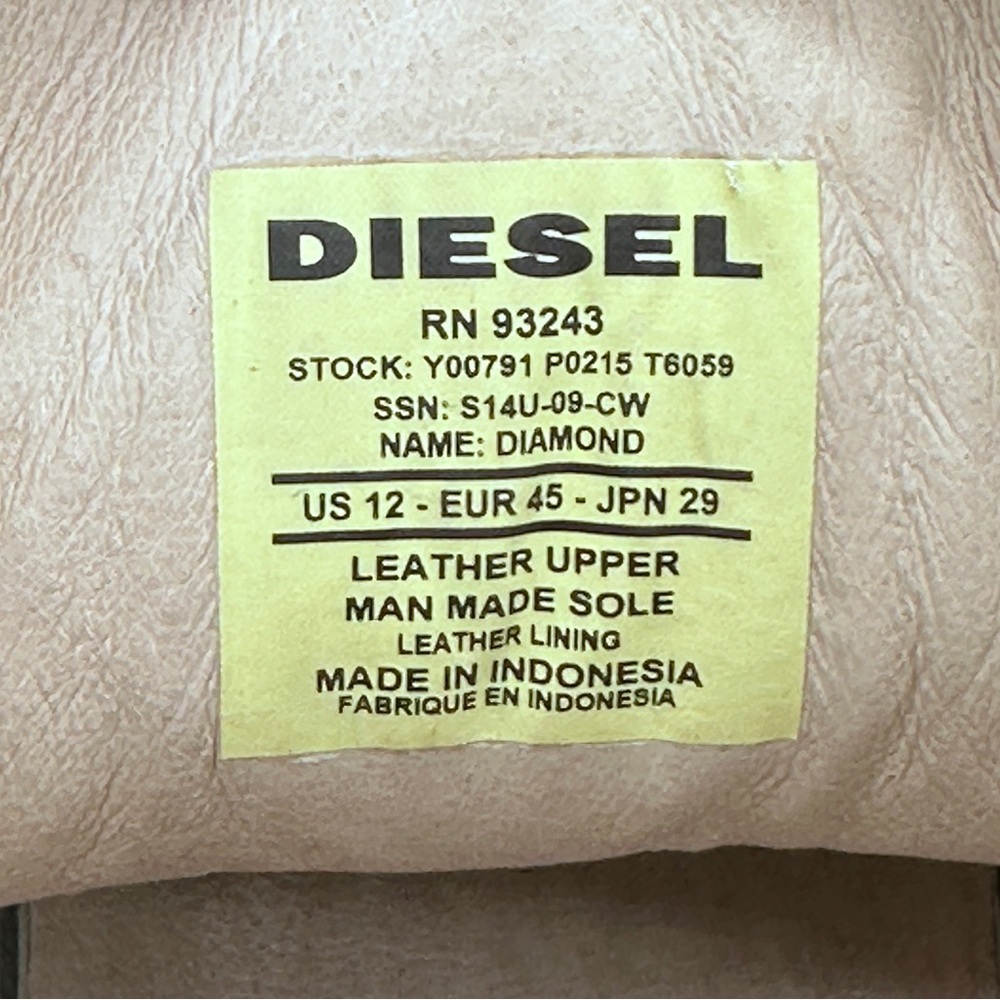 Diesel Diamond Hi-Top Leather Shoes. Size 12 - Picture 9 of 10